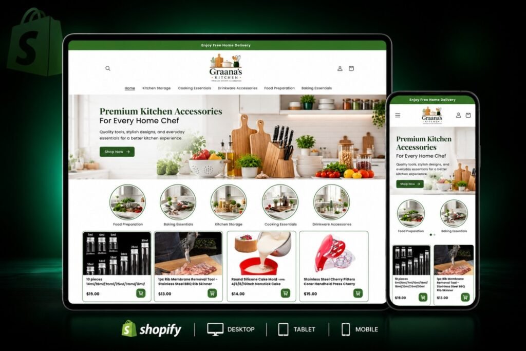 Graanas Kitchen Store Mockup