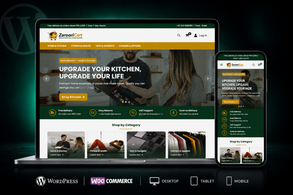Zaroori Cart Store Mockup